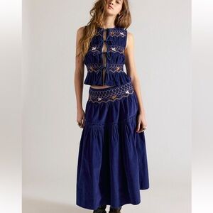 NWT - Terra Smocked Maxi Skirt Set